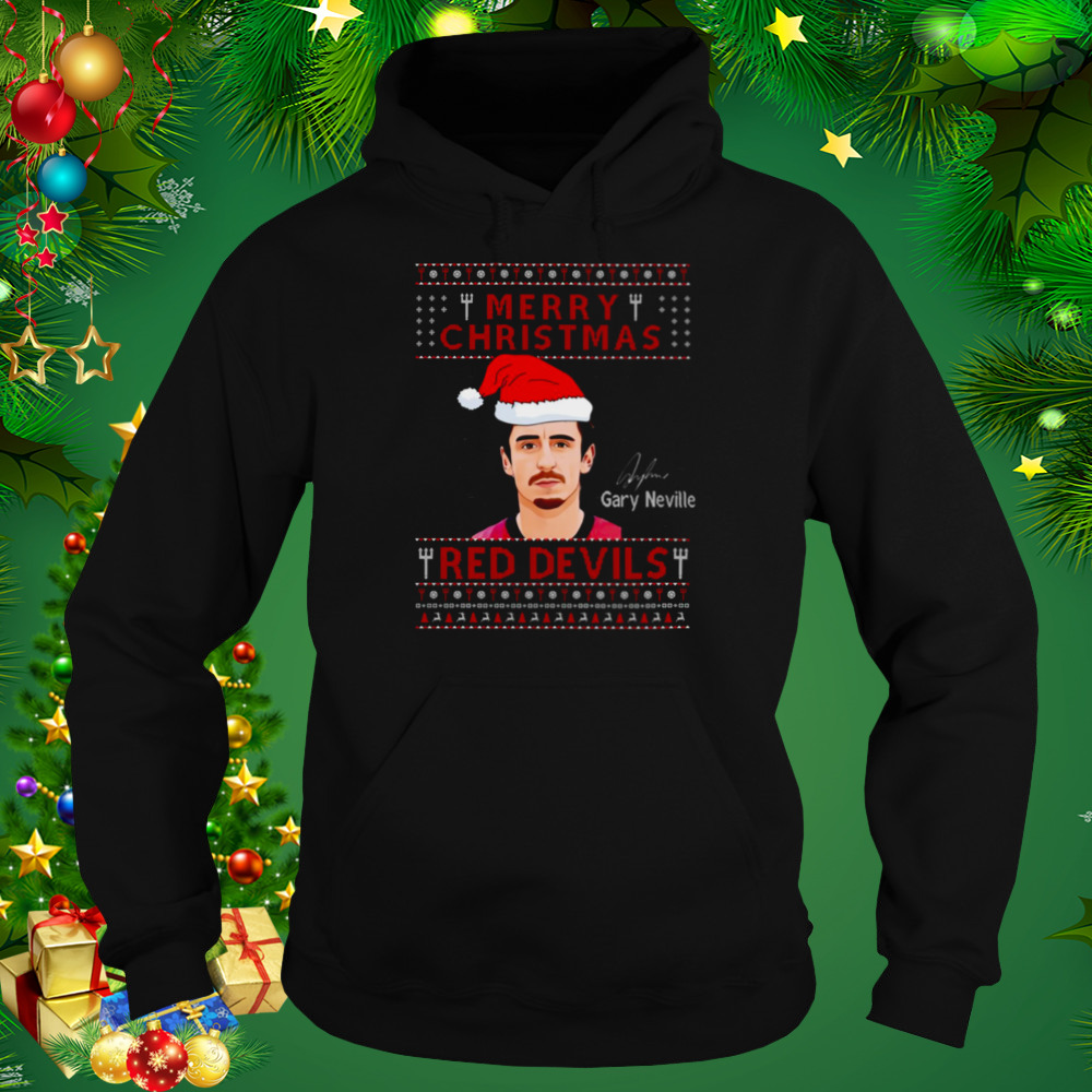 Gary Neville Manchester United Merry Christmas Red Devil shirt 5 Hoodie tshirt