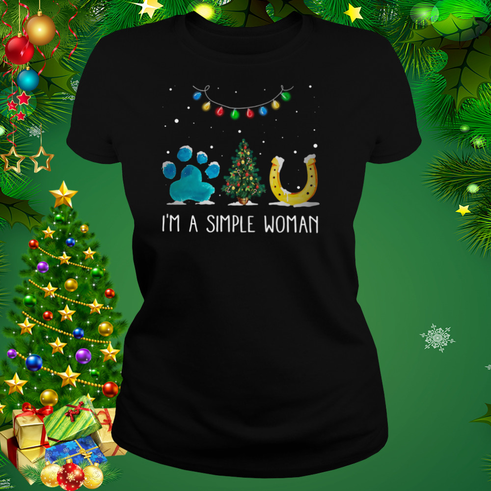 I’m A Simple Woman Paw Dog Tree Christmas Horseshoe Shirt 2 Women's tshirt