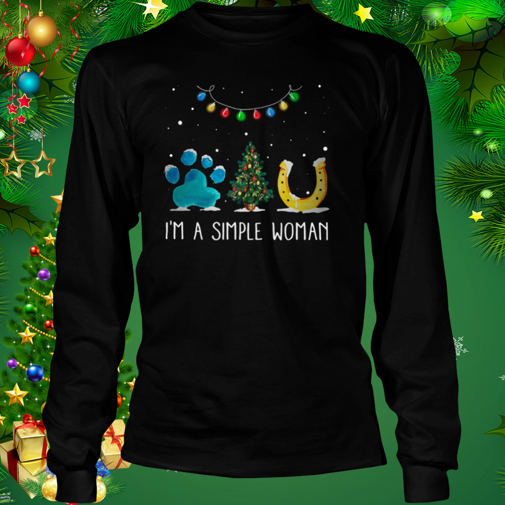 I’m A Simple Woman Paw Dog Tree Christmas Horseshoe Shirt 3 Longsleeve tshirt
