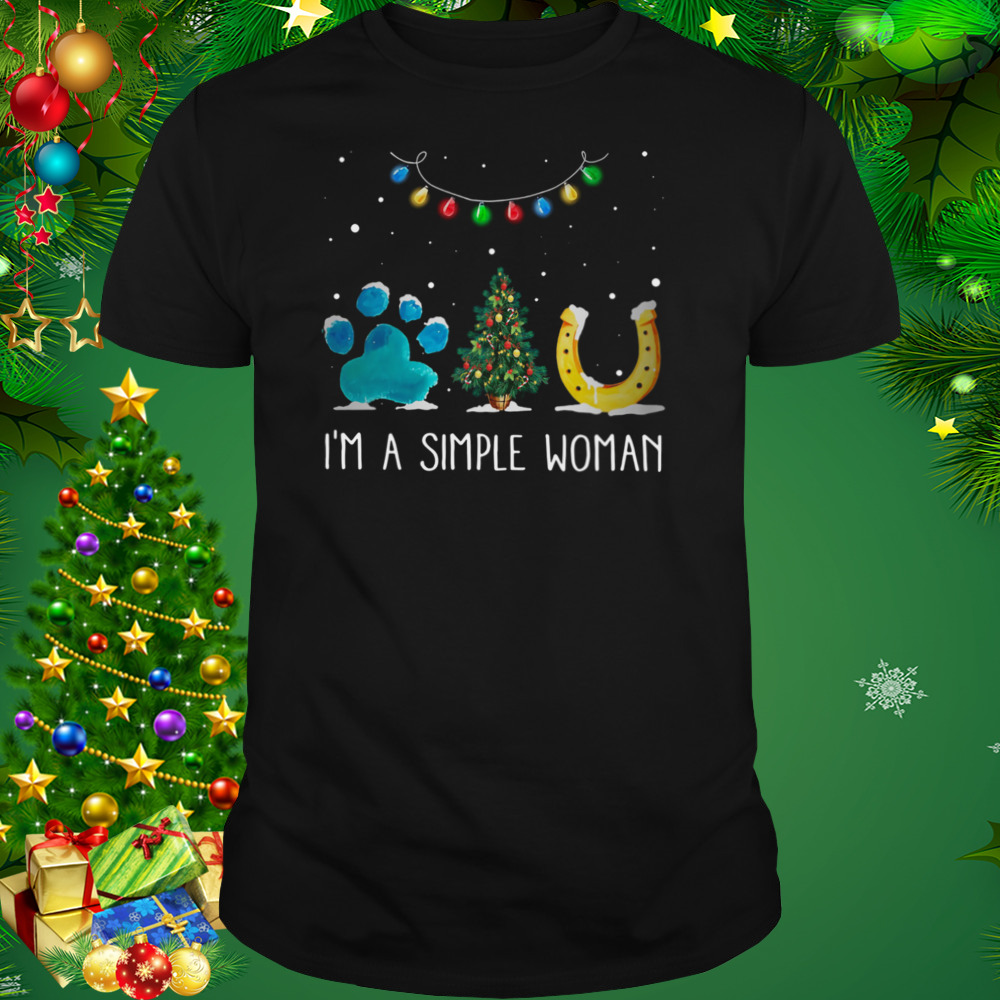 I’m A Simple Woman Paw Dog Tree Christmas Horseshoe Shirt 1 Unisex tshirt