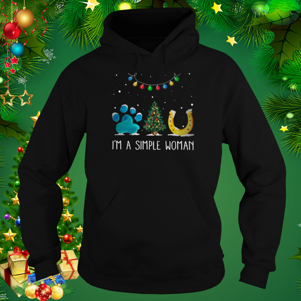 I’m A Simple Woman Paw Dog Tree Christmas Horseshoe Shirt 5 Hoodie tshirt