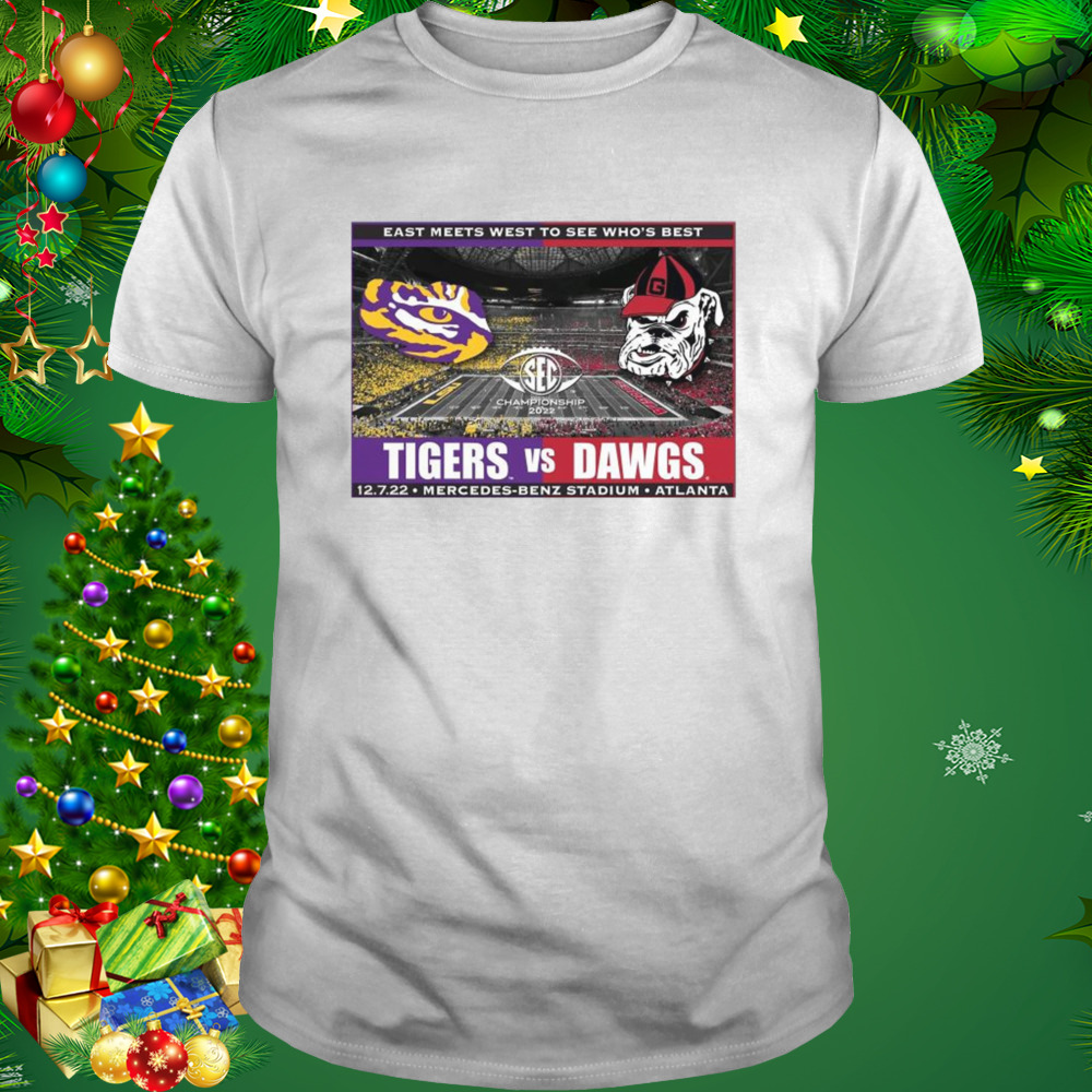 Nice lsu Tigers Vs Georgia Bulldogs Sec Championship 2022 East Meets West To See Who’s Best Shirt 1 Unisex shirt