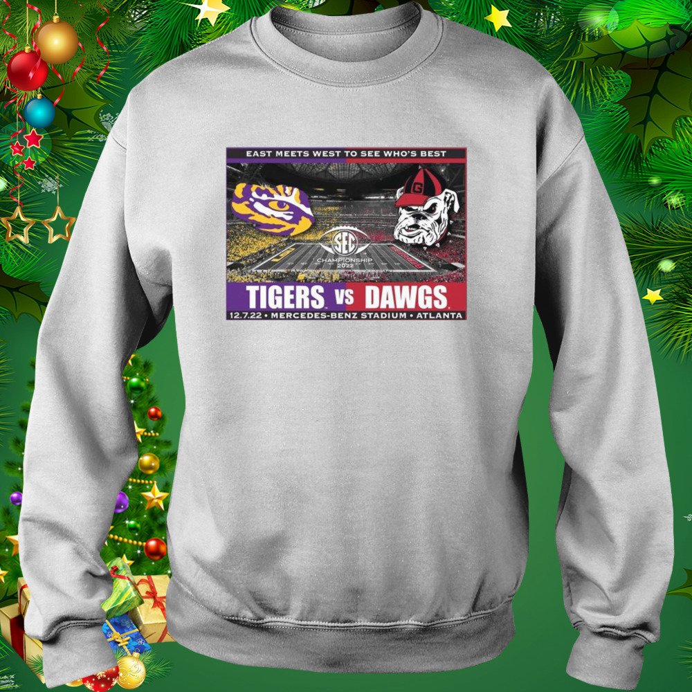 Nice lsu Tigers Vs Georgia Bulldogs Sec Championship 2022 East Meets West To See Who’s Best Shirt 4 Sweat shirt