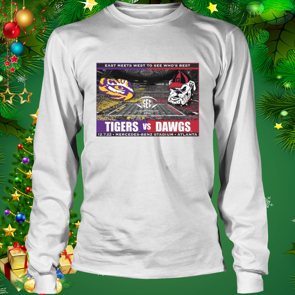 Nice lsu Tigers Vs Georgia Bulldogs Sec Championship 2022 East Meets West To See Who’s Best Shirt 3 Longsleeve shirt
