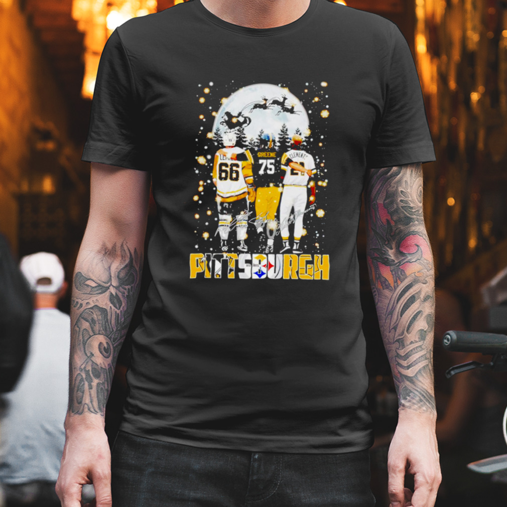 Pittsburgh Steelers Joe Greene Pirates Roberto Clemente Penguins Mario  Lemieux Friendship T-Shirt - TeeNavi