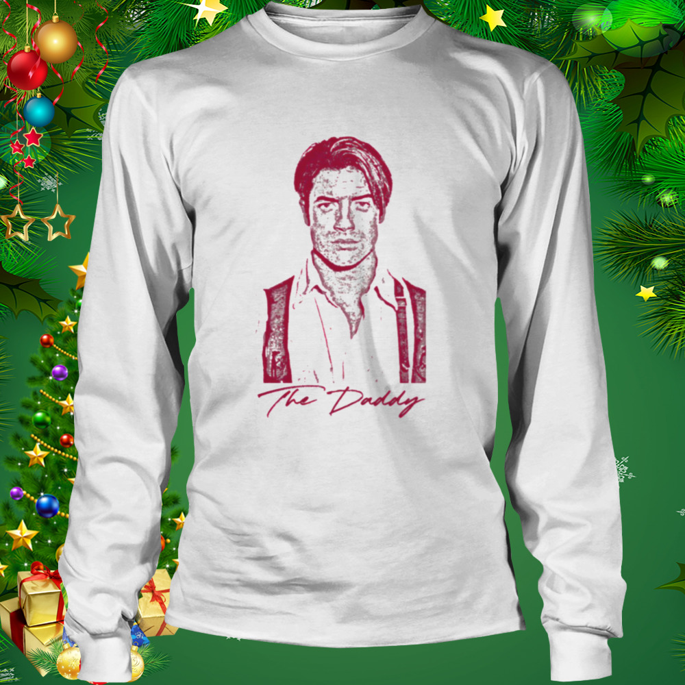 Red Distressed Design Brendan Fraser Portrait Actor shirt 3 Longsleeve shirt