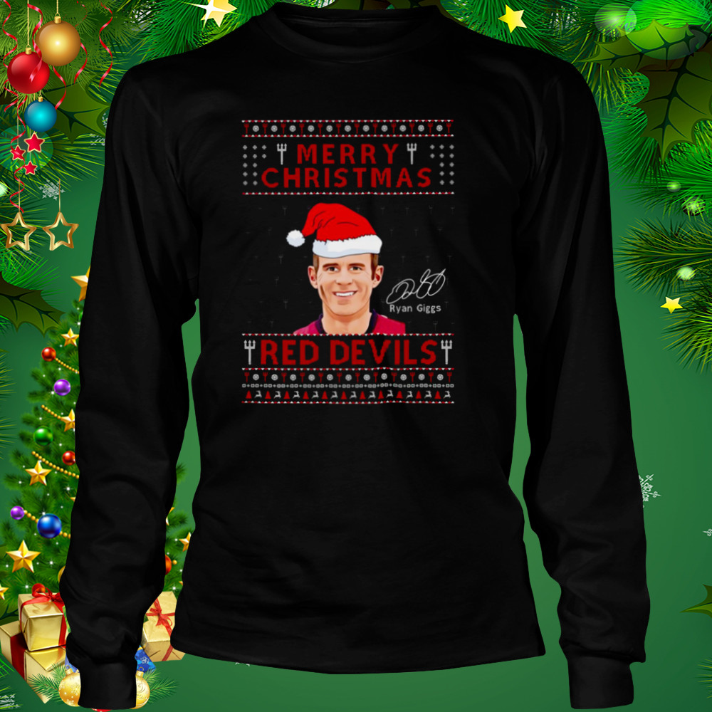 Ryan Giggs Manchester United Merry Christmas Red Devil shirt 3 Longsleeve tshirt