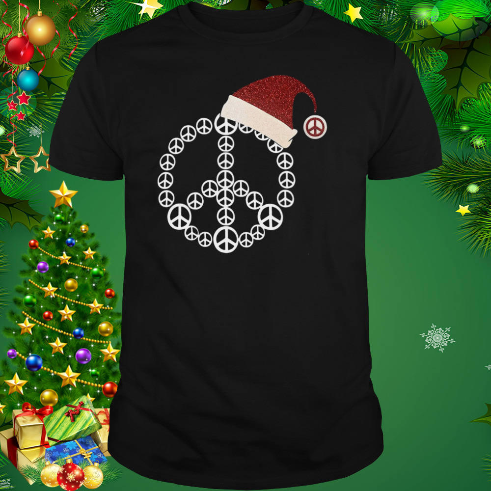 Santa Hat Peace Merry Christmas shirt
