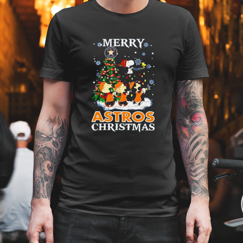 Snoopy and Friends Merry Houston Astros Christmas shirt