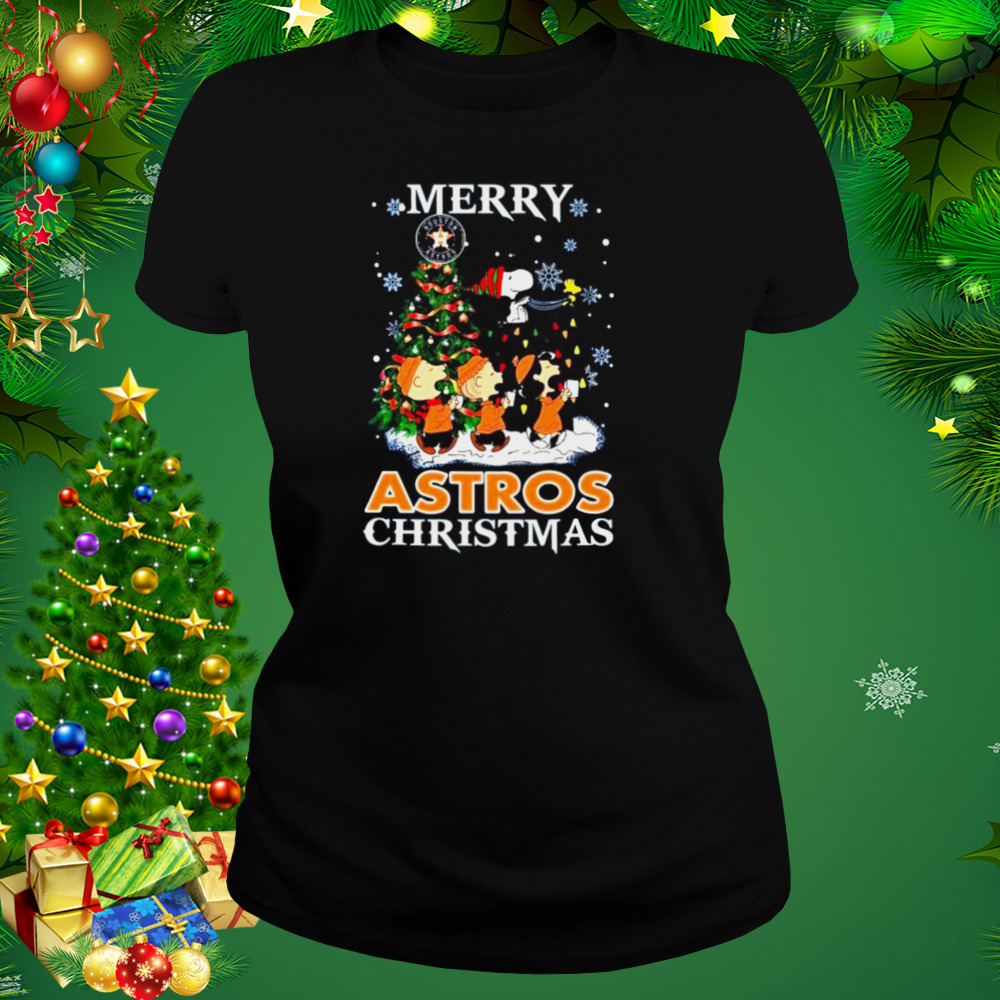 Snoopy and Friends Merry Houston Astros Christmas shirt 2 Women's tshirt