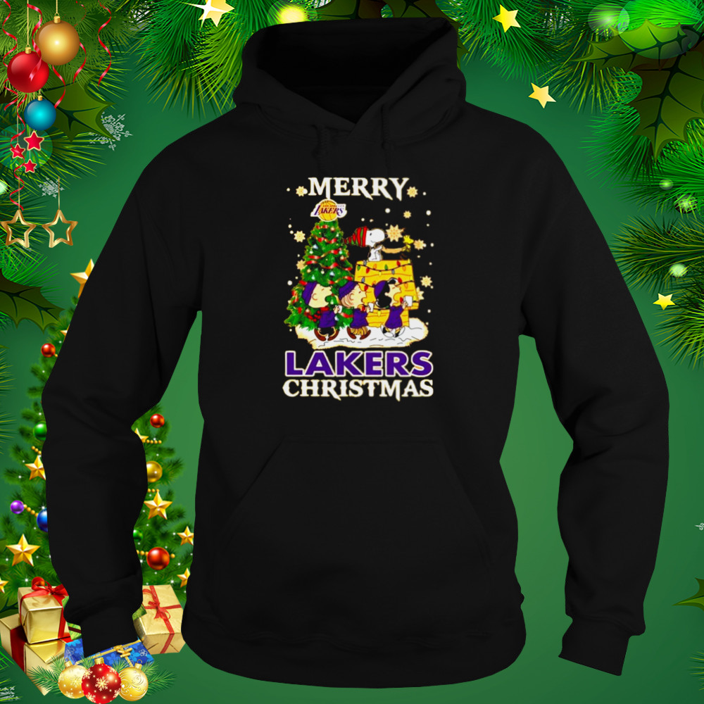Snoopy and Friends Merry Los Angeles Lakers Christmas shirt 5 Hoodie tshirt