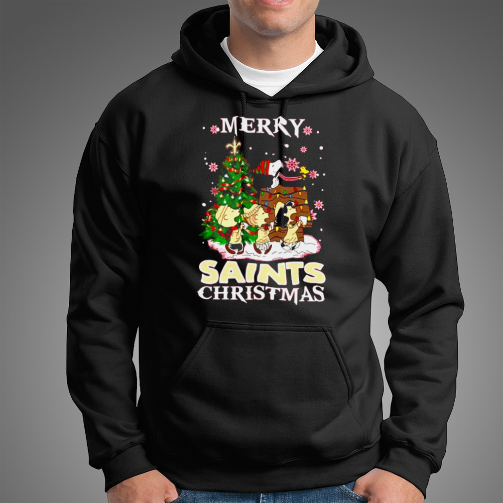 Snoopy And Friends Merry New Orleans Saints Christmas Shirt