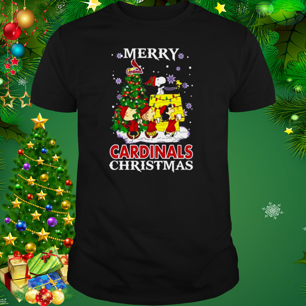 Snoopy and Friends Merry St Louis Cardinals Christmas shirt 1 Unisex tshirt