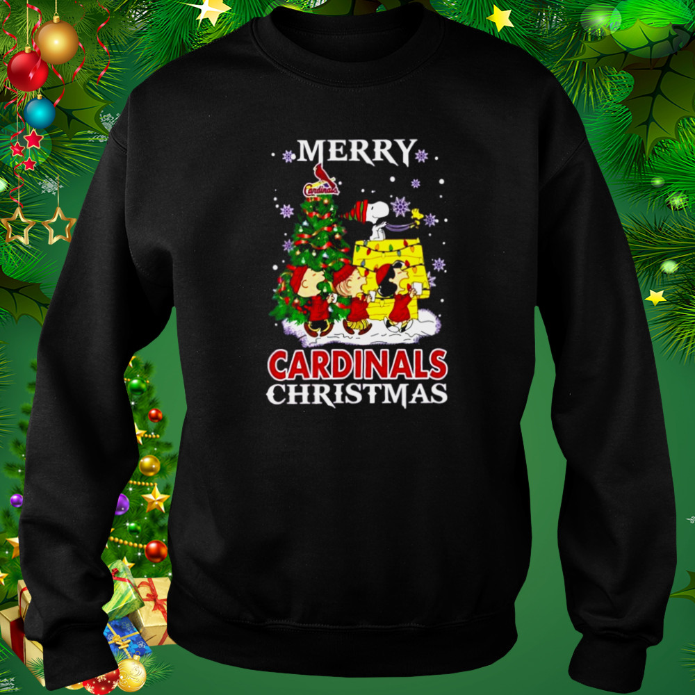Snoopy and Friends Merry St Louis Cardinals Christmas shirt 4 Sweat tshirt