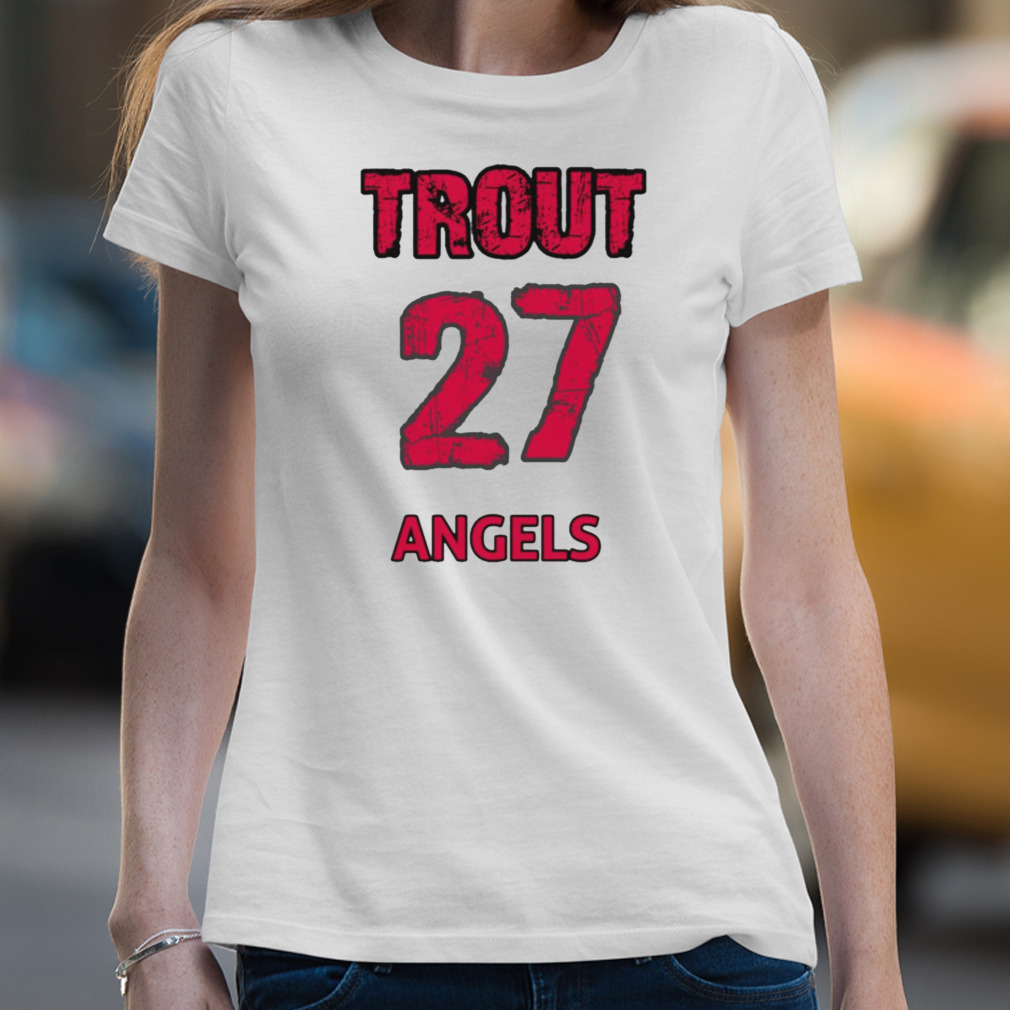 The 27 Angels Mike Trout Red Text Baseball shirt - Kingteeshop