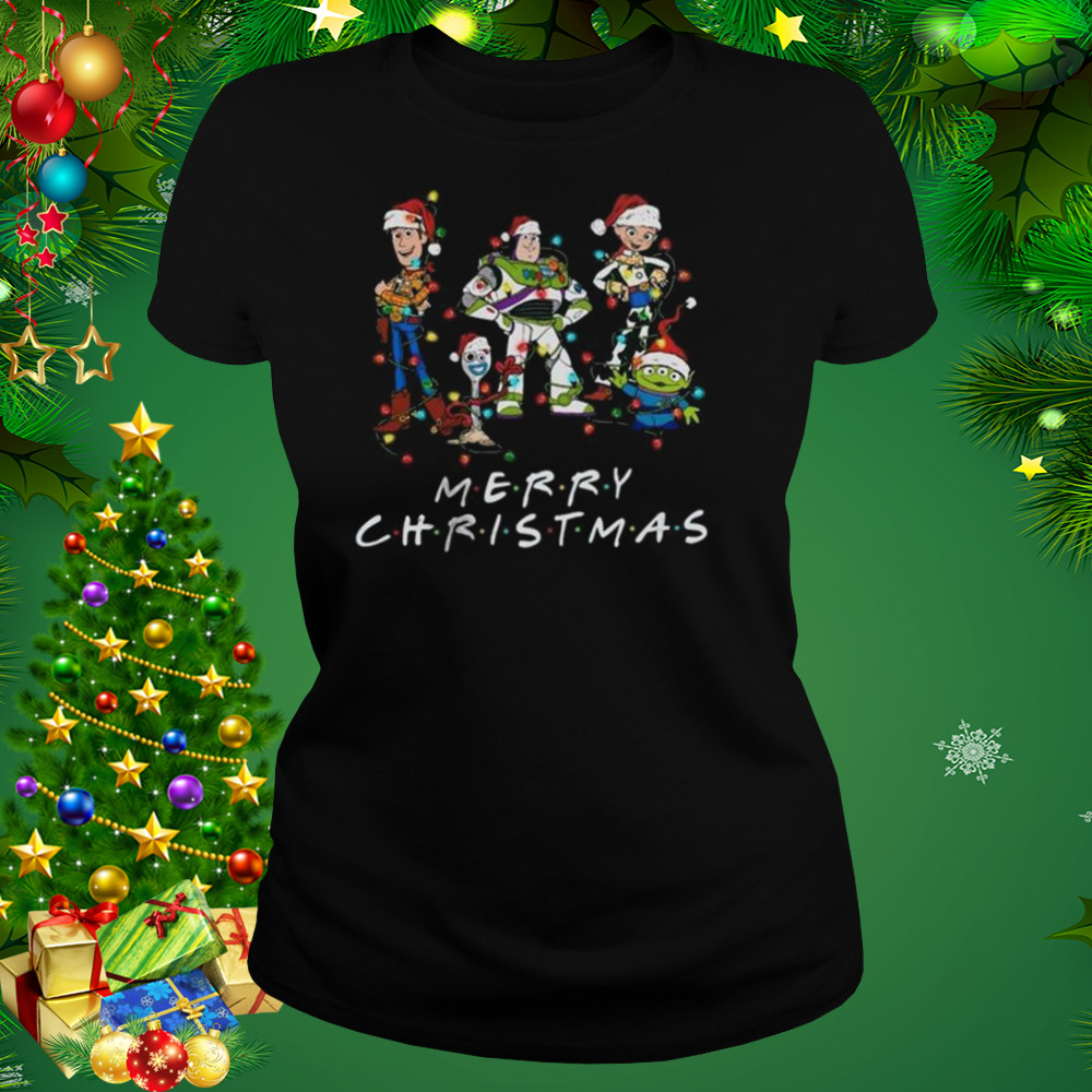 Toy Story Santa Characters Merry Christmas Lights 2022 shirt 2 Women's tshirt