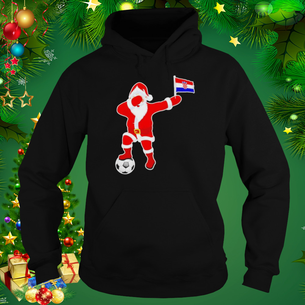 Best croatia soccer dabbing Santa Christmas Croatian flag shirt 5 Hoodie tshirt
