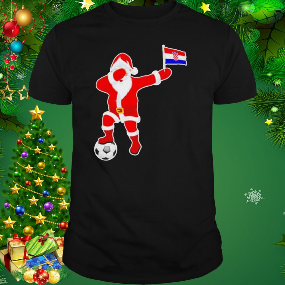Best croatia soccer dabbing Santa Christmas Croatian flag shirt 1 Unisex tshirt