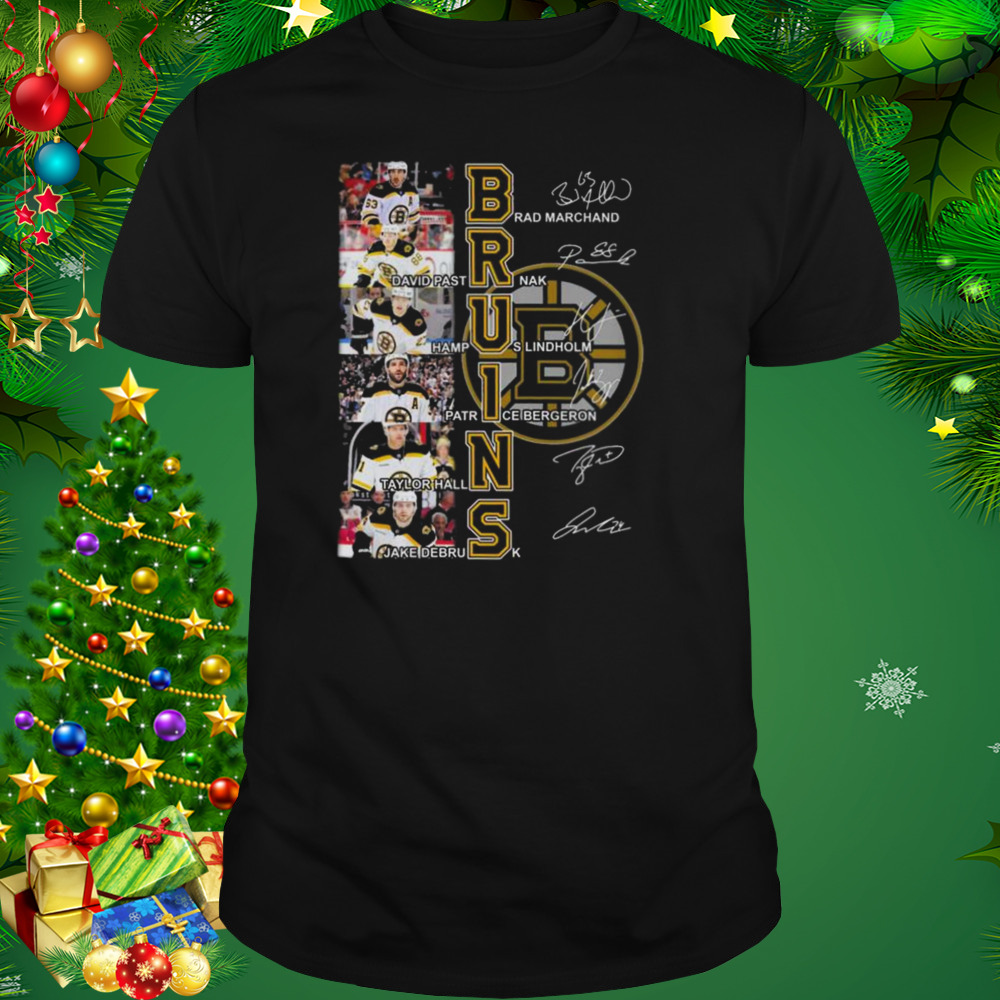 Boston Bruins Brad Marchand David Pastrnak Signatures shirt 1 Unisex tshirt