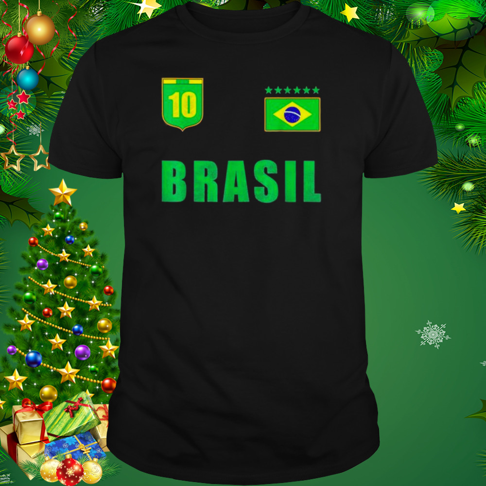 Brazil Jersey Number ten Brazilian Futebol Soccer Shirt 1 Unisex tshirt
