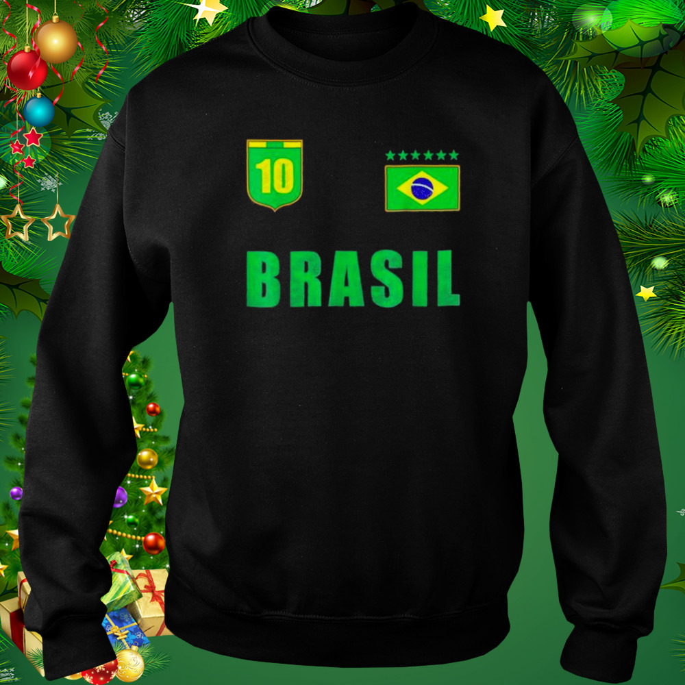 Brazil Jersey Number ten Brazilian Futebol Soccer Shirt 4 Sweat tshirt