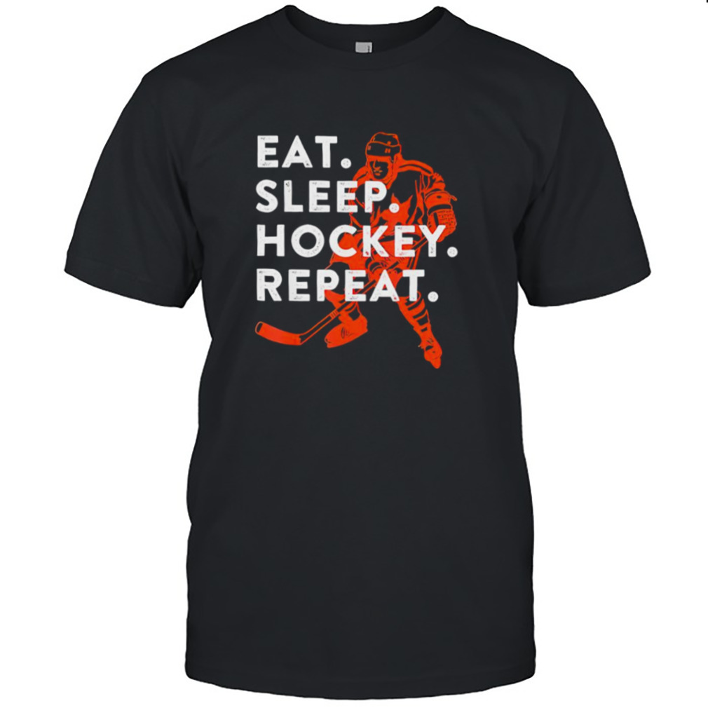 Eat sleep hockey repeat shirt