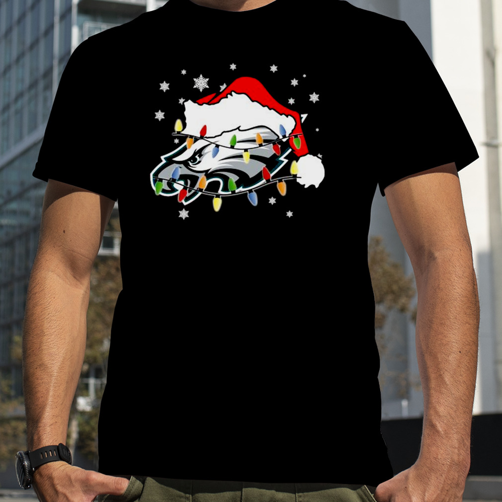 Philadelphia Eagles Logo Santa Hat Light Christmas shirt