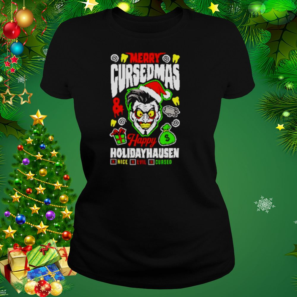 danhausen merry cursedmas happy holidayhausen shirt 2 Women's tshirt