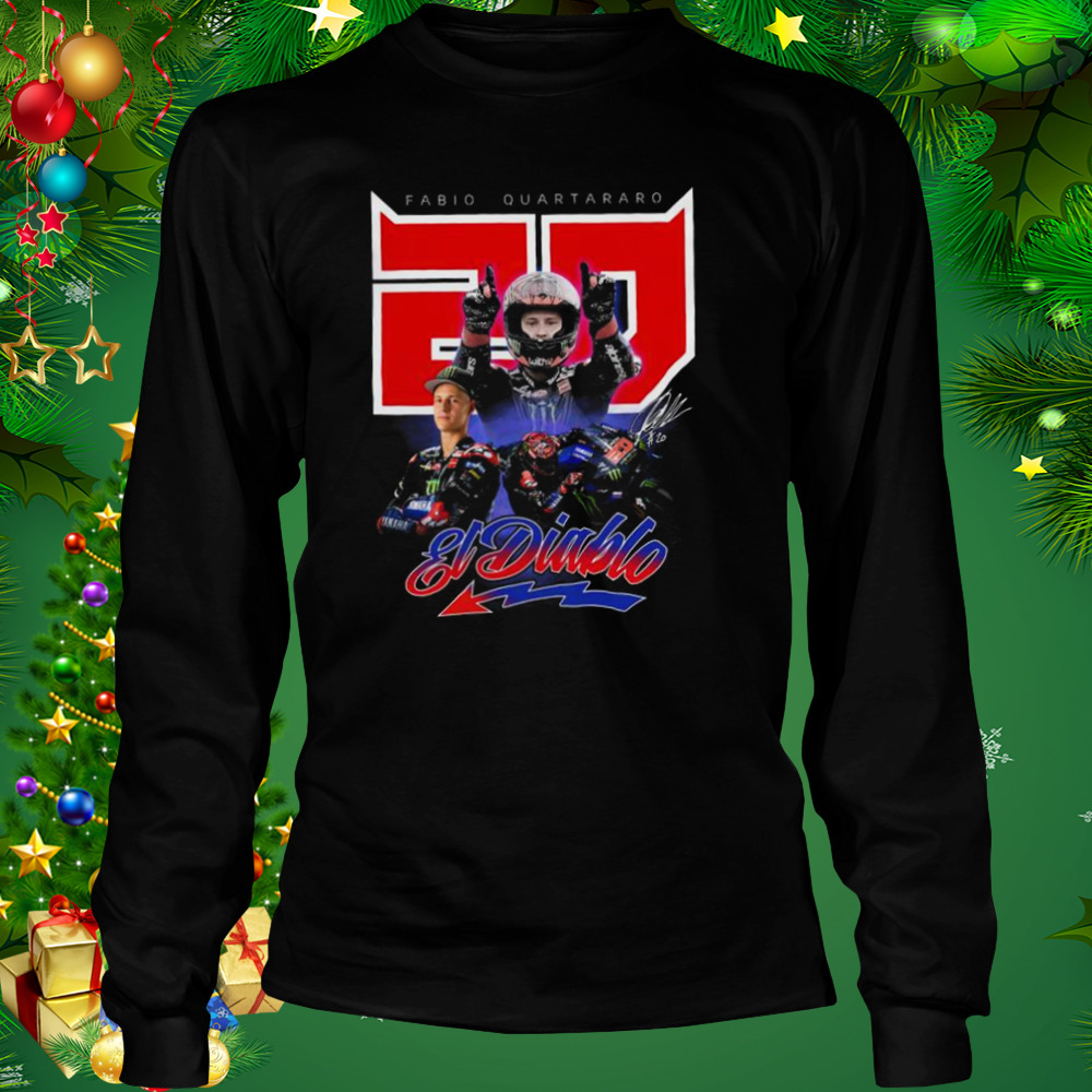 Fabio Quartararo El Diablo signatures shirt 3 Longsleeve tshirt
