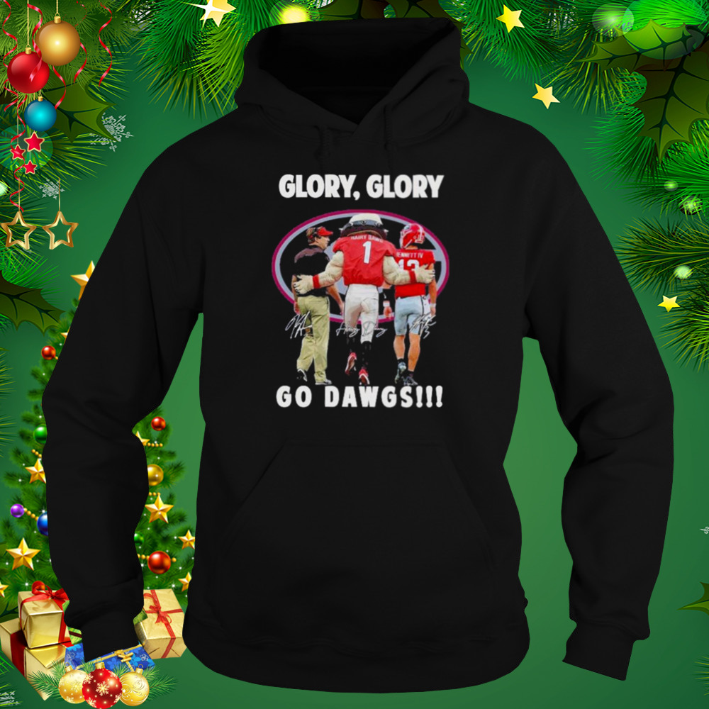 Georgia Bulldogs Kirby Smart and Hairy Dawg and Bennett Glory Glory Go Dawgs signatures shirt 5 Hoodie tshirt