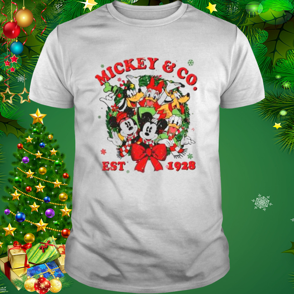 Mickey and friends co est 1928 custom santa Christmas shirt 1 Unisex shirt