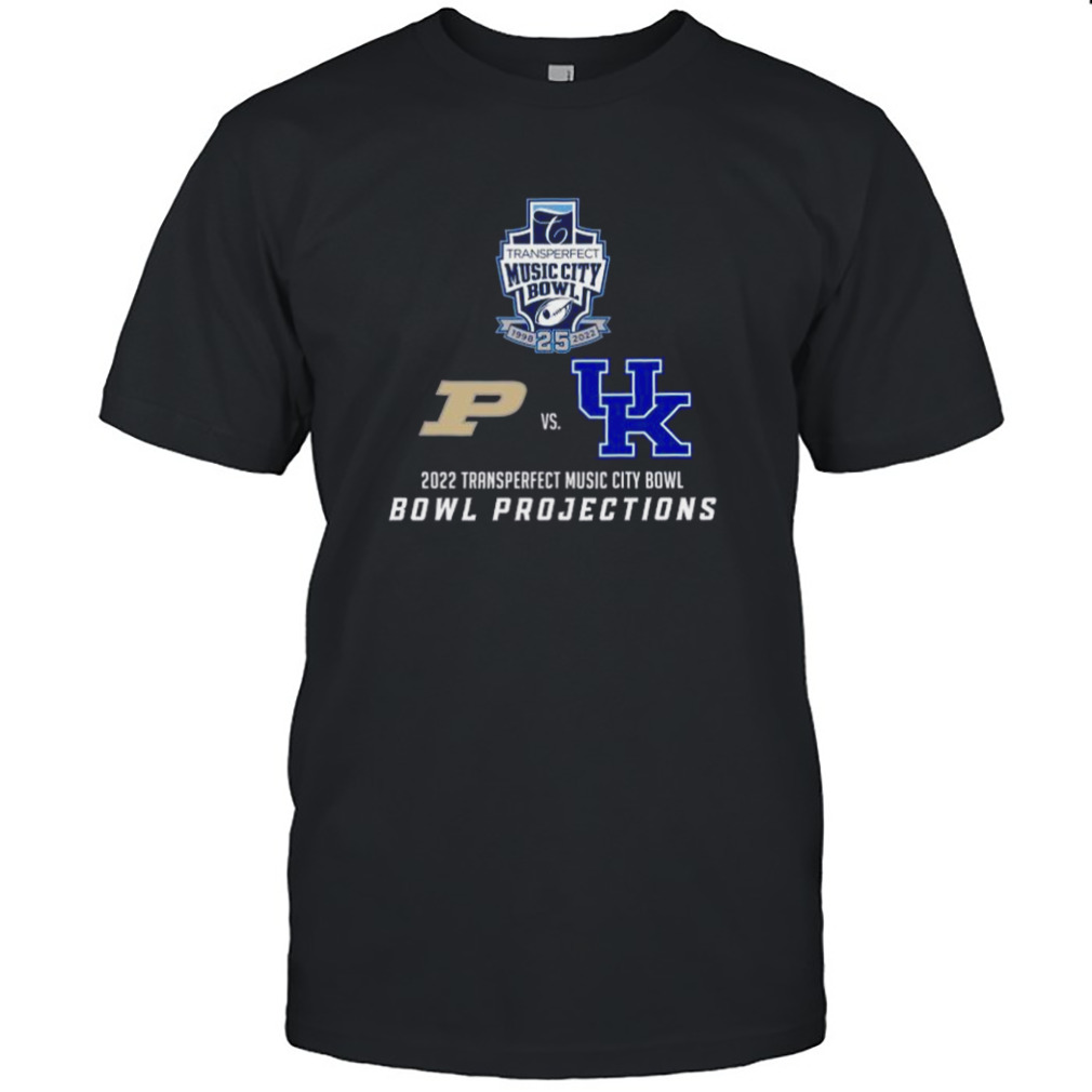 Purdue Boilermakers vs Kentucky Wildcats 2022 Transperfect Music City Bowl Bowl Projections shirt