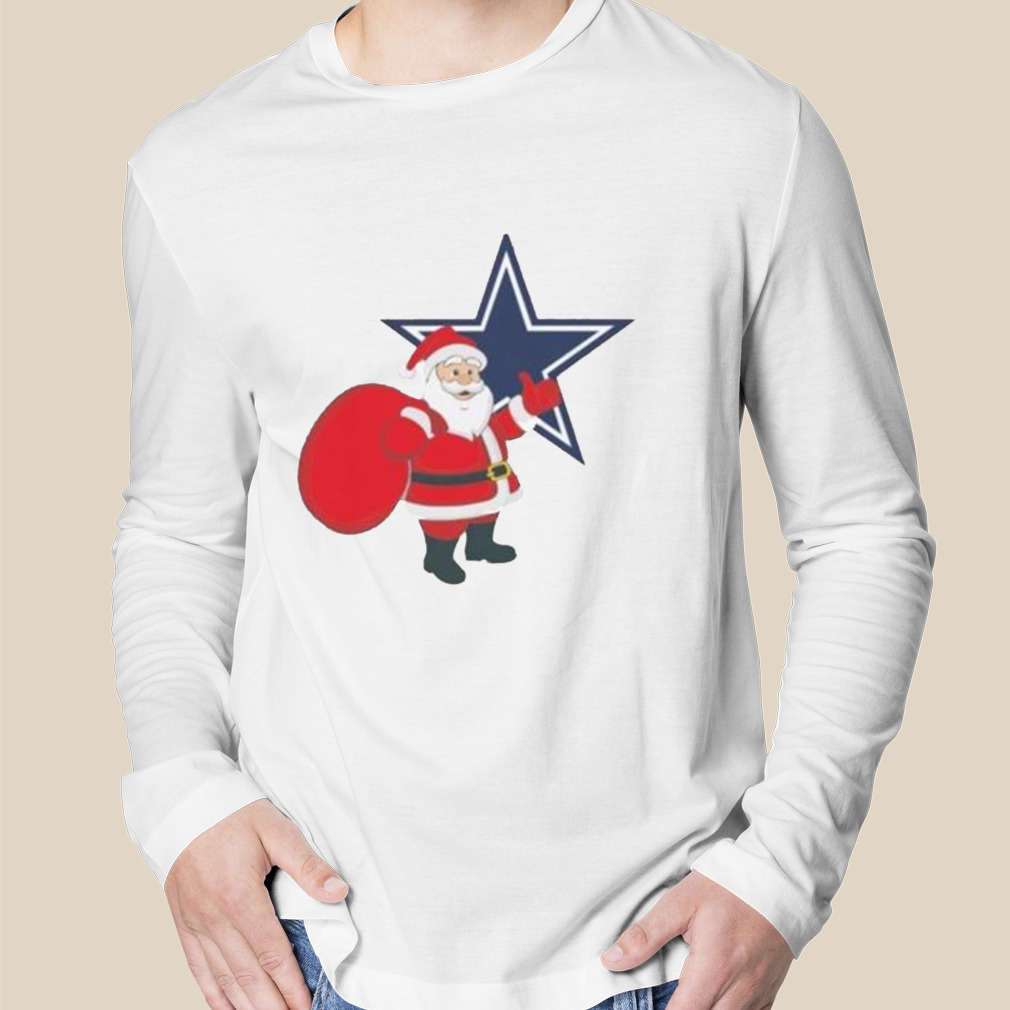 Ho Ho Ho Dallas Cowboys Football Christmas Light Santa Hat Shirt -  Freedomdesign