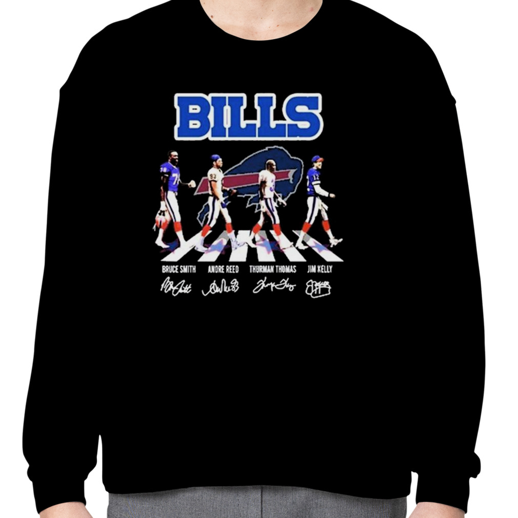 The Bills Bruce Smith Andre Reed Thurman Thomas Jim Kelly T Shirt Black A5  (2021 UPDATED)