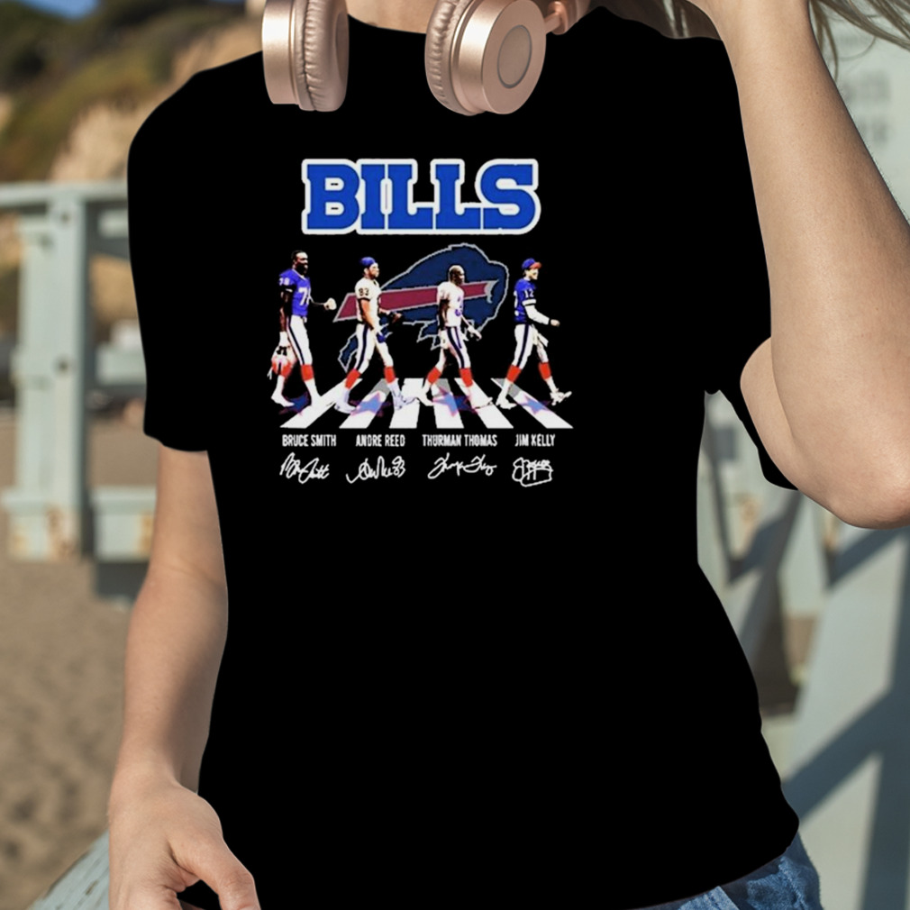 2022 The Buffalo Bills Bruce Smith Andre Reed Thurman Thomas Jim Kelly Abbey  road signatures shirt