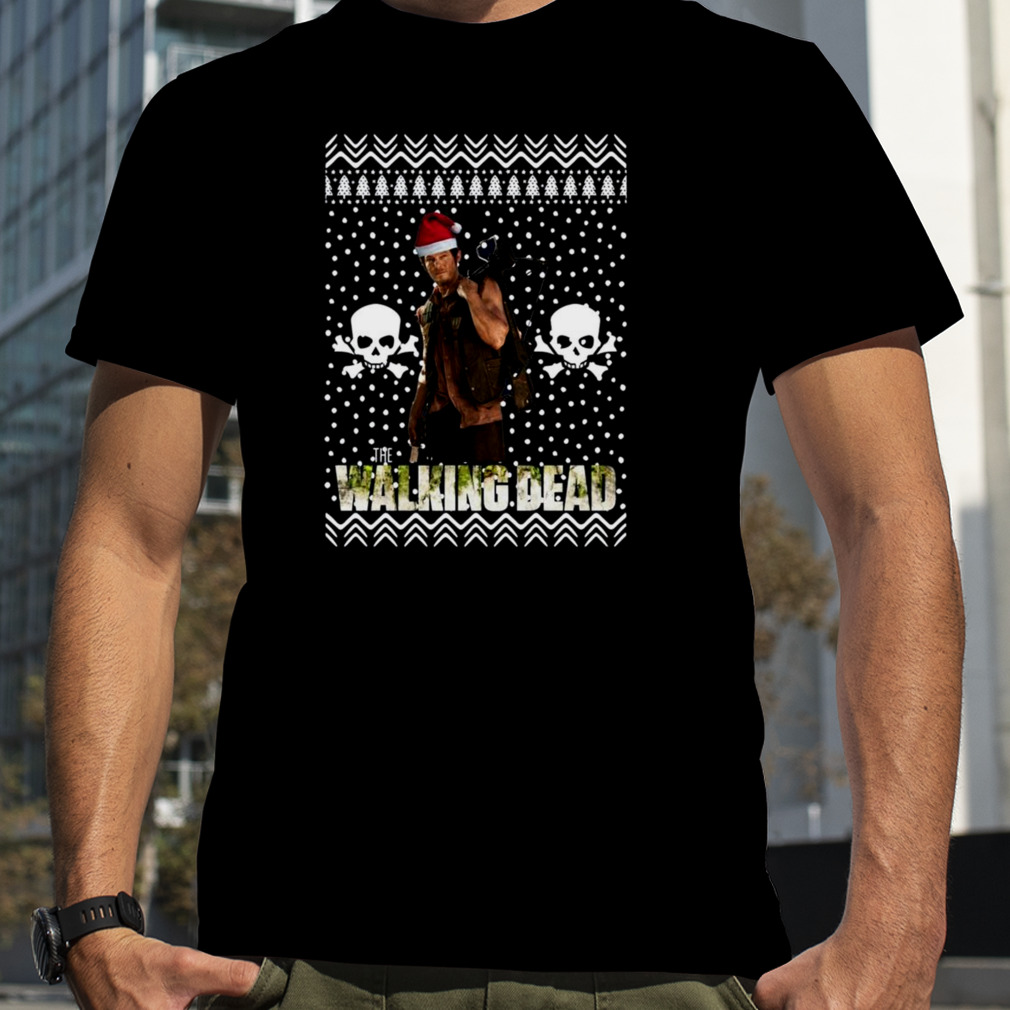 The Walking Dead Daryl Dixon Santa Hat Ugly Christmas shirt