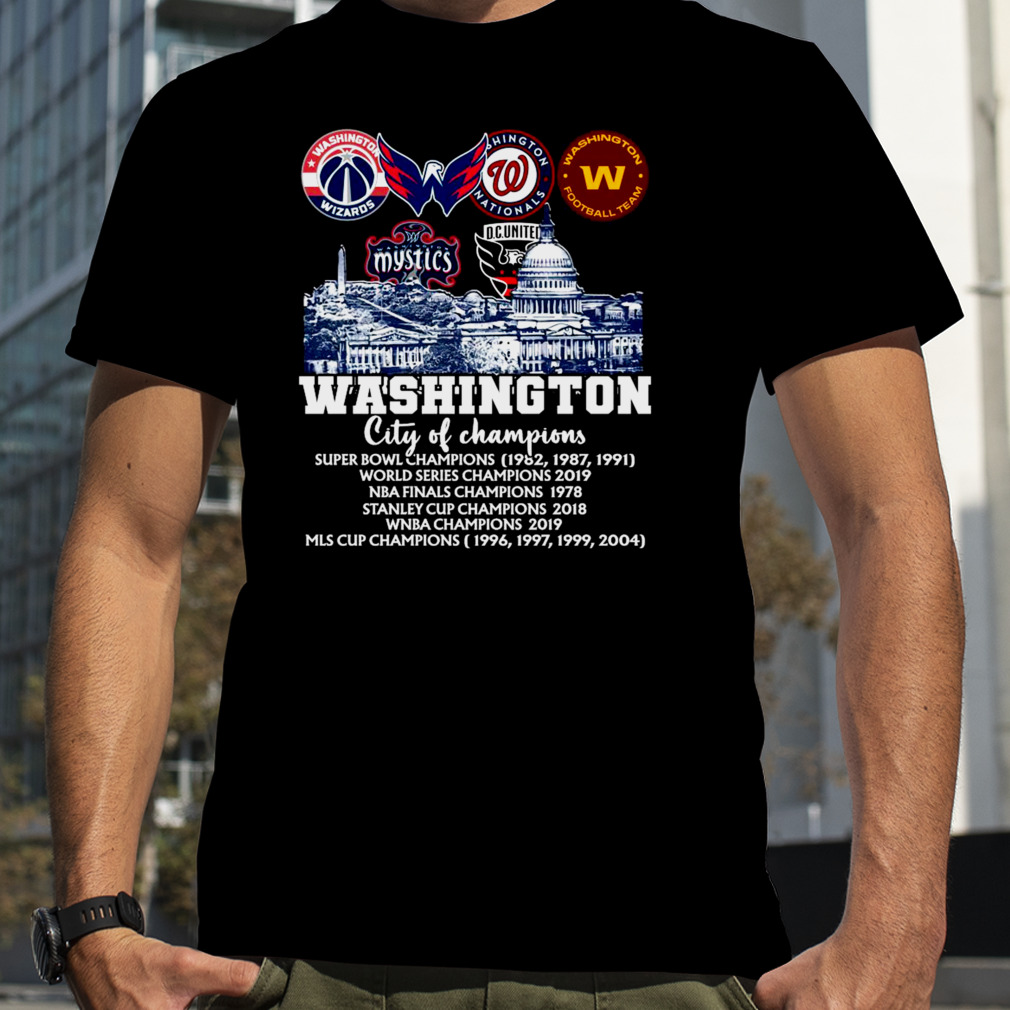 Hot Wizards Capitals Nationals Commanders Mystics DC United Washington City of Champions 2022 shirt