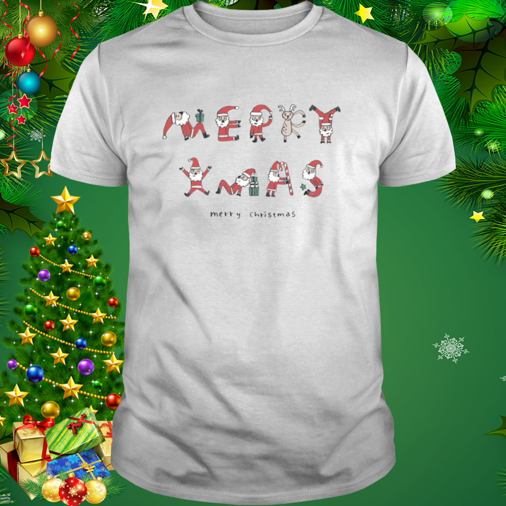 Santa Fonts Merry Christmas shirt