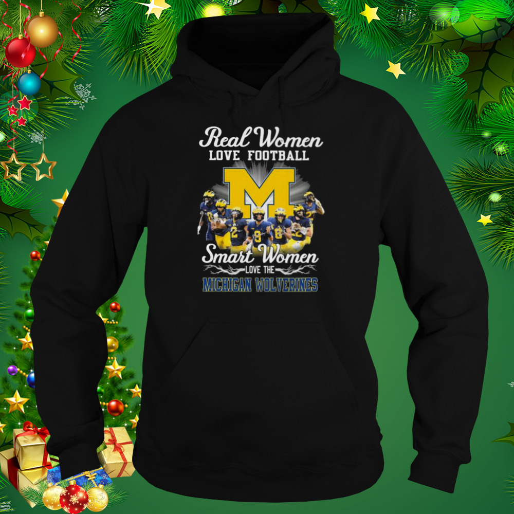 Real Women love football smart Women love the Michigan Wolverines team signatures shirt 5 Hoodie tshirt