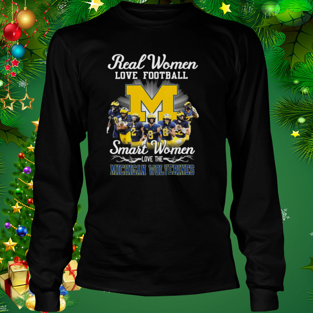 Real Women love football smart Women love the Michigan Wolverines team signatures shirt 3 Longsleeve tshirt