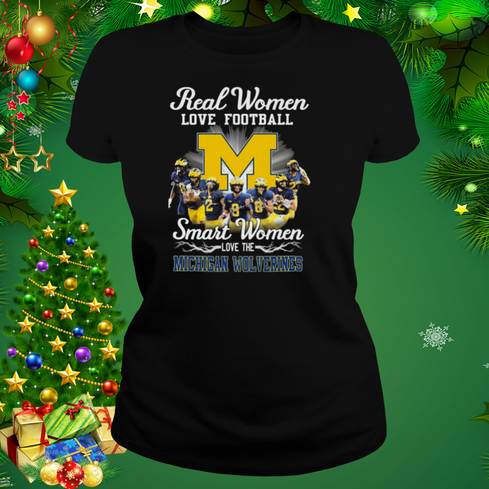 Real Women love football smart Women love the Michigan Wolverines team signatures shirt 2 Women's tshirt