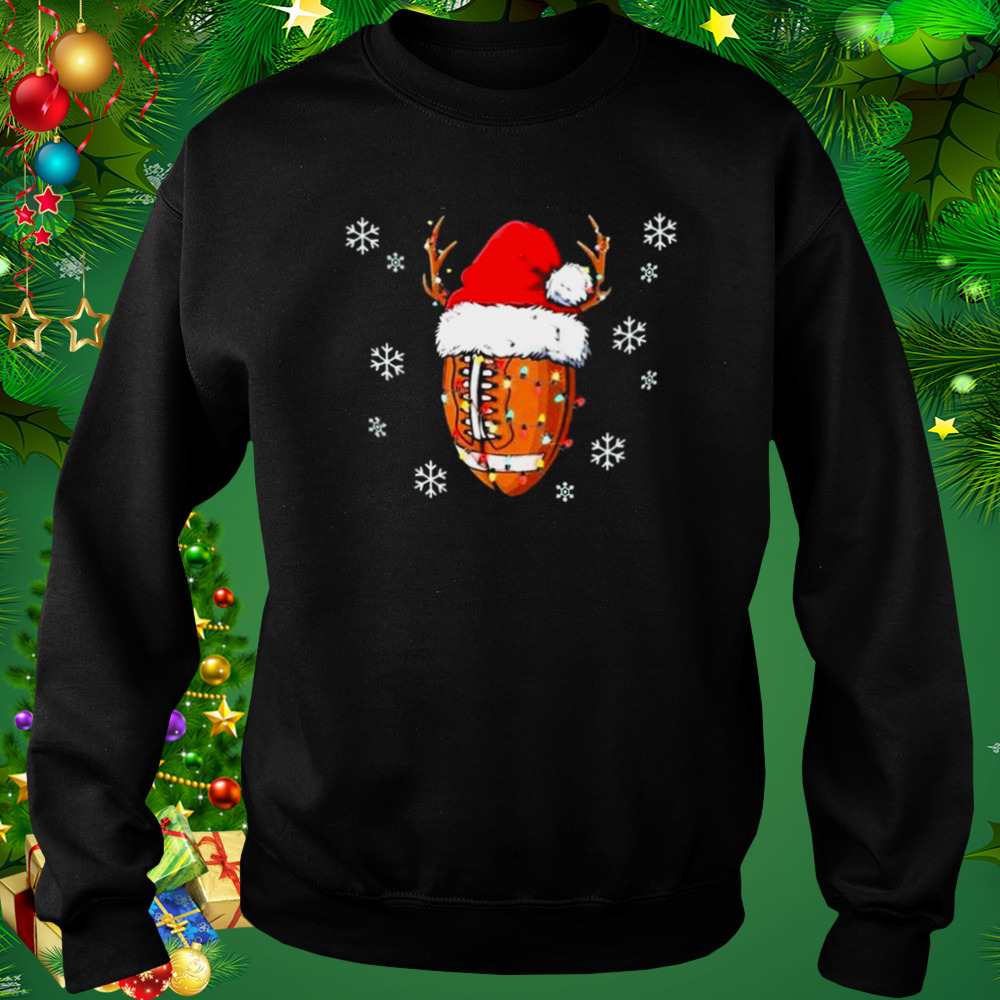 Santa Football Lover Christmas Ugly shirt 4 Sweat tshirt