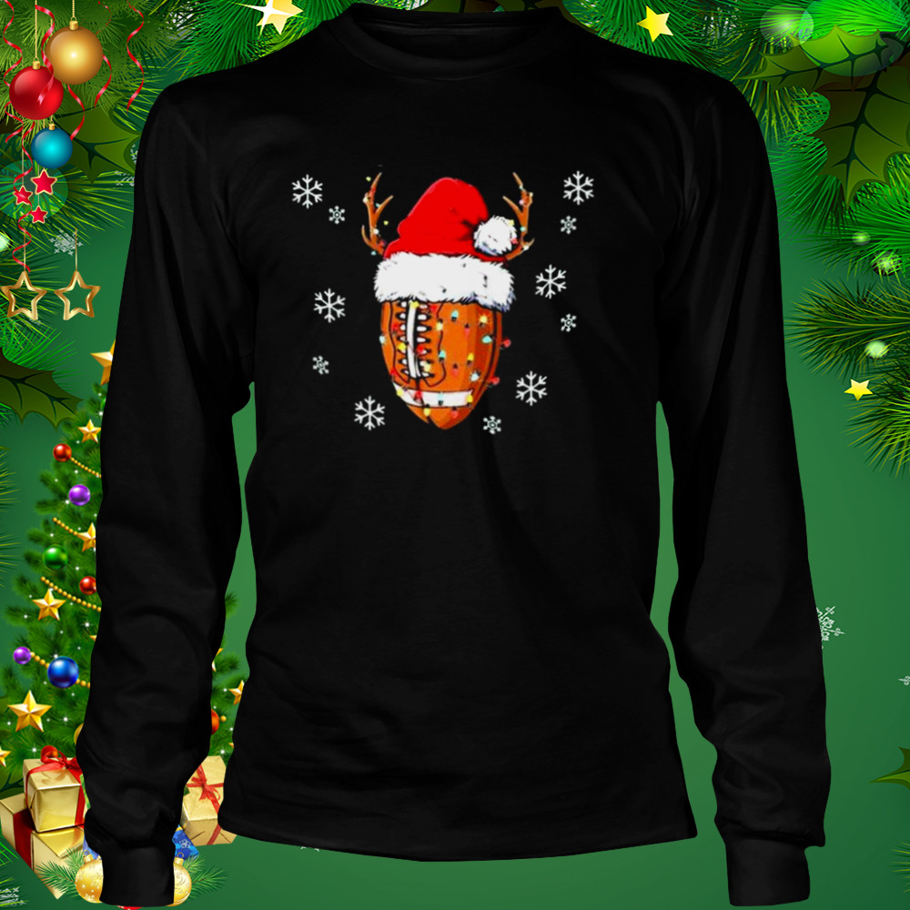 Santa Football Lover Christmas Ugly shirt 3 Longsleeve tshirt