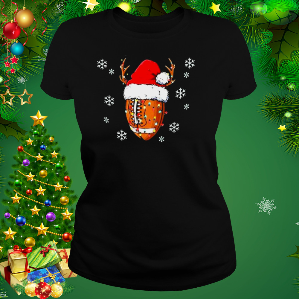 Santa Football Lover Christmas Ugly shirt 2 Women's tshirt