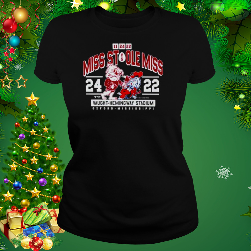 mississippi State Bulldogs vs Ole Miss Rebels Vaught Hemingway stadium 2022 shirt 2 Women's tshirt