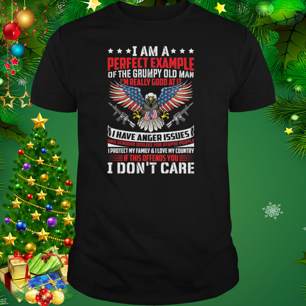 I Am A Perfect Example Of The Grumpy Old Man Eagle Guns American Flag Shirt
