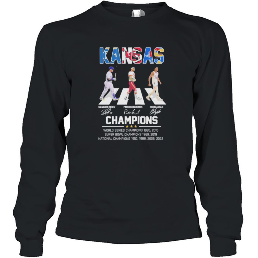 Kansas City Chiefs Mahomes Jayhawks Agbaji and Royals Pérez signatures shirt  - Yeswefollow