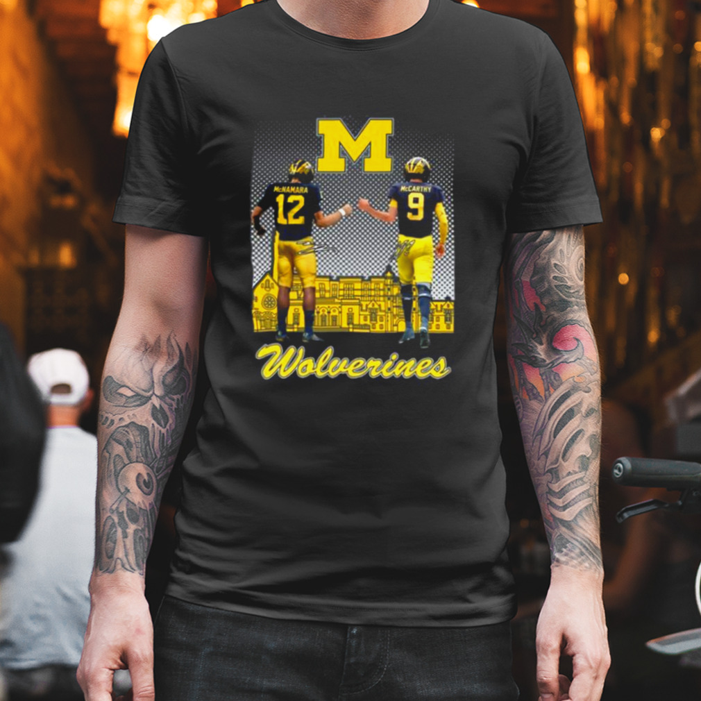 Michigan Wolverines McNamara and McCarthy Skyline 2022 signatures shirt