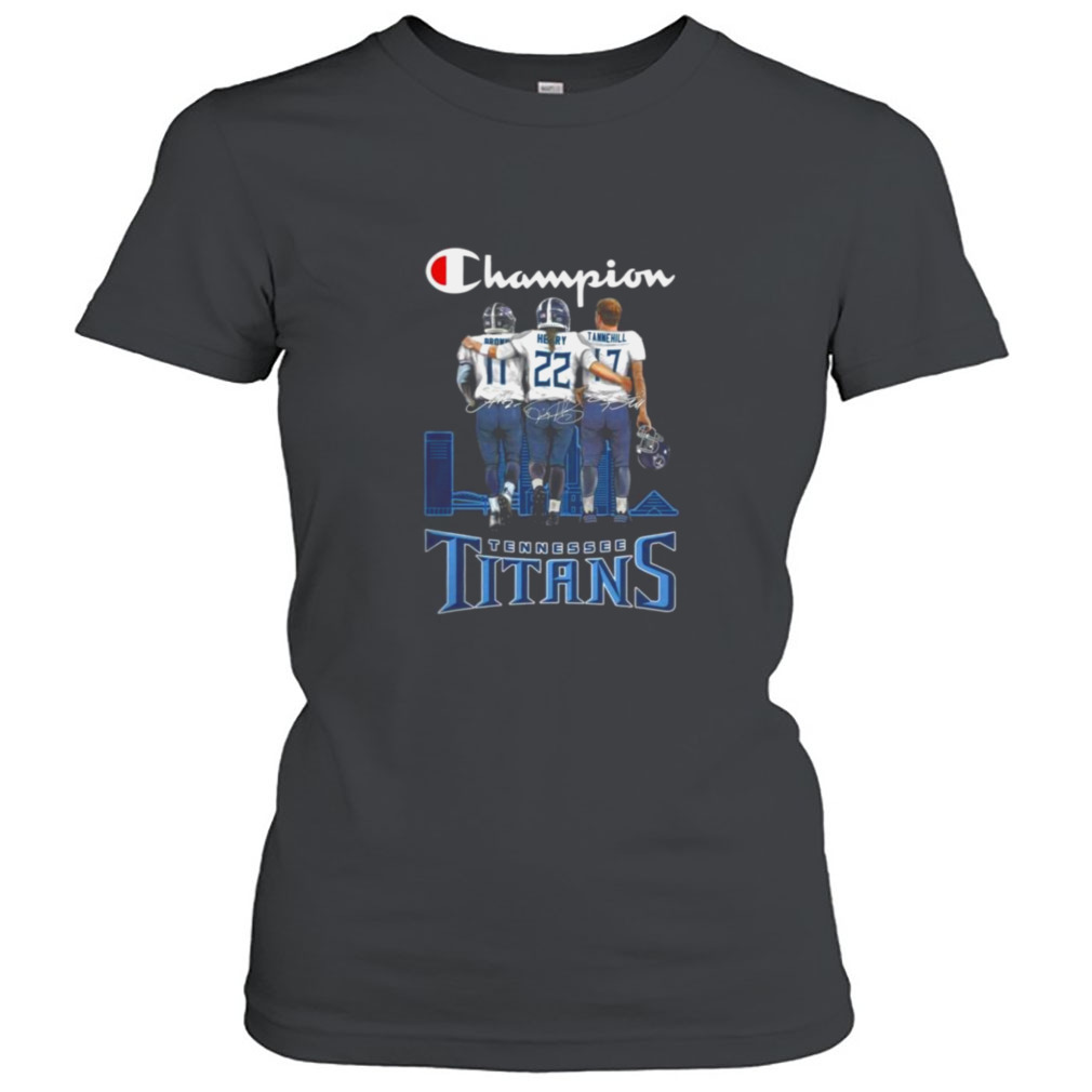 Champions A. J. Brown Derrick Henry and Ryan Tannehill Tennessee Titans  signatures shirt, hoodie, sweater, long sleeve and tank top