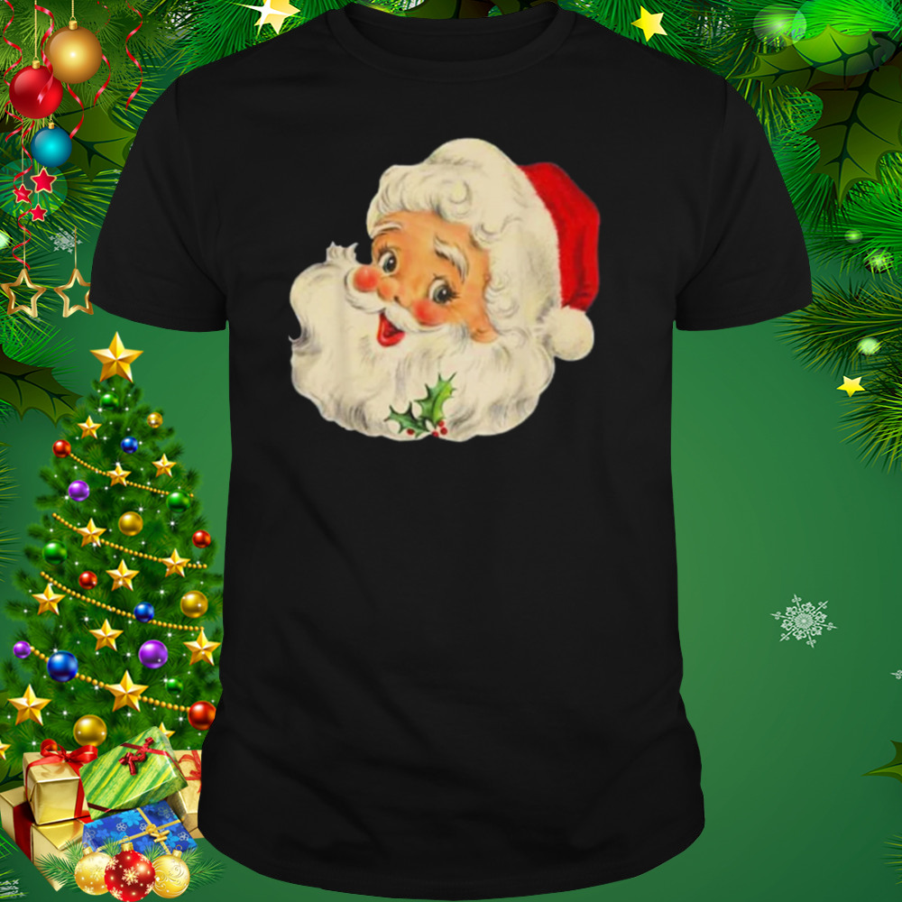 Vintage Christmas Santa Claus Face Funny Old Fashioned Shirt